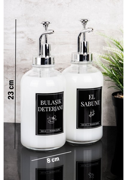 2li Lüks 500ML Cam Sıvı Sabunluk Seti El Sabunu Bulaşık Deterjanı Etiketli Banyo Düzenleyici fırsatları