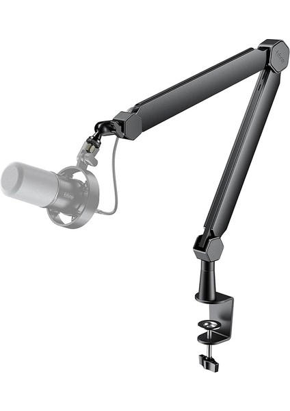 Mikrofon Boom Kolu, Kablo Yönetim Kanallı Mikrofon Standı, Tamamen Ayarlanabilir, Podcast Kayıt Ev Ofisi Için Masa Montaj Kelepçeli Ağır Hizmet Tipi Metal Mikrofon STANDI-BM66