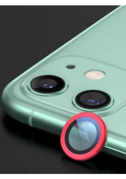 iphone 11 Uyumlu Kamera Lens Koruyucu Kırmızı
