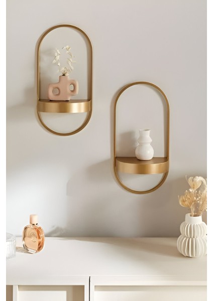 Gold 2 Adet Yeni Dekor Duvar Rafı - Modern Dekoratif - Chakra Konsept - Duvar Rafı fırsatları