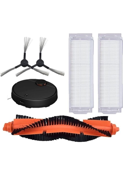 Vacuum Mop Pro (STYJ02YM) / Vacuum Mop P (XMSTJQR2S) ile Uyumlu Filtre,fırça Yedek Parça Aksesuar Seti-Siyah 5 Parça