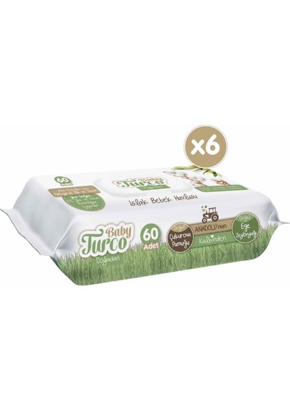 Doğadan Yenidoğan Islak Bebek Havlusu 60 Yaprak x 6'lı fiyatları