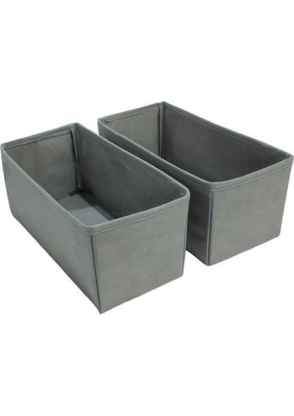 Room 2'li Gri Çekmece Içi Düzenleyici Organizer Set - Çok Amaçlı Dolap Içi Kutu Seti (28 * 13 * 13)
