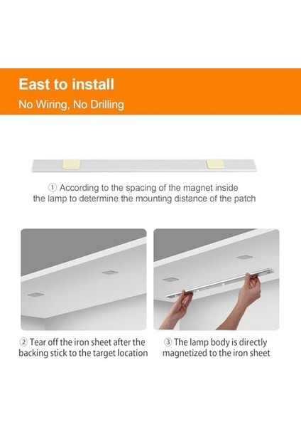 3 Led'li Şarjlı Dolap Altı Aydınlatma, Sensörlü, 3 Modlu, Yapışkanlı, Delme Gerektirmez, Slim Beyaz Kasa, Dekoratif, Kısılabilir Gece Lambası,, Dolap, Merdiven Lambası 40 cm modelleri