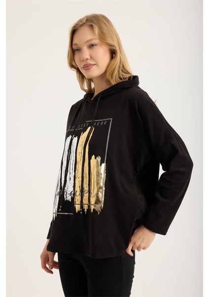 Yaldızlı Pano Desenli Sweat fiyatları