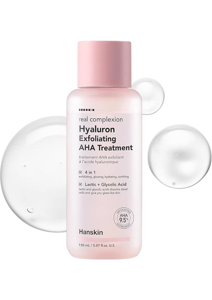 Hyaluron Exfoliating Aha Treatment Peeling Etkili Cilt/yüz Temizleyici/nemlendirici Tonik 150 ml
