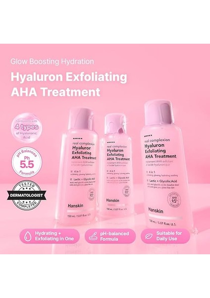 Hyaluron Exfoliating Aha Treatment Peeling Etkili Cilt/yüz Temizleyici/nemlendirici Tonik 150 ml fiyatları