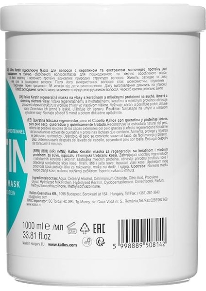 Kallos Kjmn Krem Saç Maskesi, Keratinli ve Süt Proteinli, Kırılgan Saçlar Için, 1,07 Kg… fiyatları