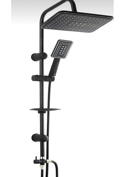 Siyah Robot Tepe Duş Seti Çok Fonksiyonlu Pirinç Yönlendirici,