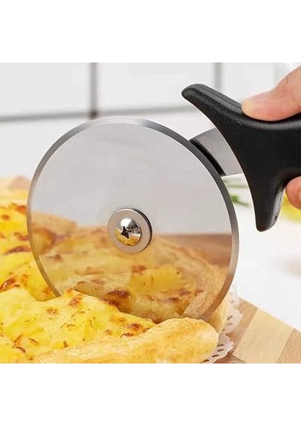 Pizza Kesici, Pizza Ruleti - 10 cm Çap - Rulet Kesici - Hamur Ruleti - Pizza Bıçağı, Siyah Çelik modelleri