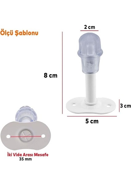 Kapı Stoperi Beyaz 8 cm Metal Kapı Tamponu Durdurucu Tutucu Kapı Stopu Silikonlu 5 Adet fiyatları