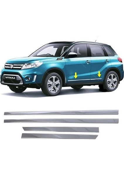Suzuki Vitara 2015 ve Üzeri Için Krom Yan Kapı Koruma Çıtası 4 Kapı 4 Parça