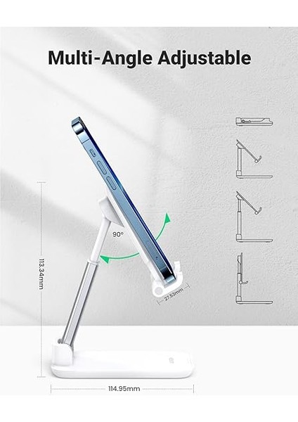 Katlanabilir Telefon Tutacağı iPhone ile Uyumlu Galaxy Redmi Huawei (Beyaz) fırsatları