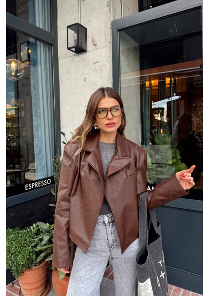 Kahverengi Vatkalı Astarlı Deri Ceket fırsatları