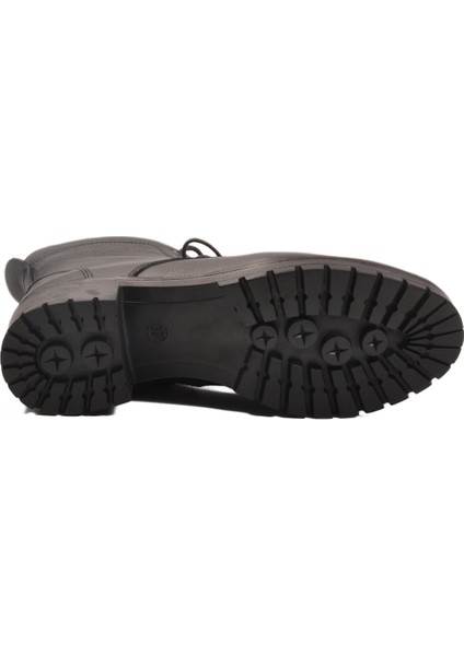 Siyah Hakiki Deri Bağcıklı Kadın Bot 2680-1 Z indirimleri