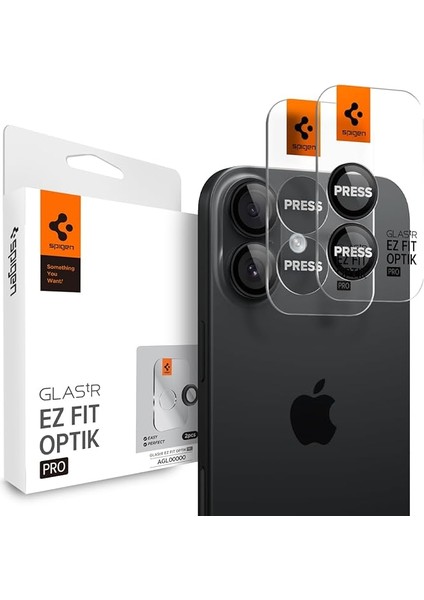 iPhone 17/16 Plus / 16 ile Uyumlu Kamera Lens Camı Koruyucu Kolay Kurulum Glas.tr Ez Fit Optik Pro (2 Adet) Black - AGL07921