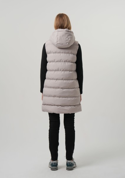 MOANA26 KADIN YELEK Kapüşonlu Uzun Şişme Yelek