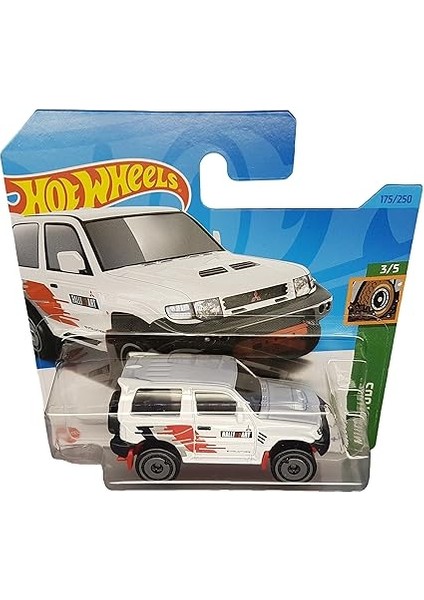 Wheels - Mitsubishi Bajero Evolution - Mud Studs 3/5 - HKK36 - Short Card - Beyaz - Rally Art - Mattel 2023 fiyatları