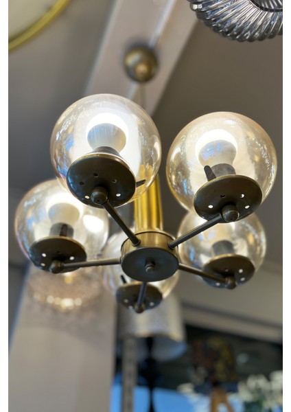 Globe Golden Up PENTA Bal Sarı Cam Avize fiyatları