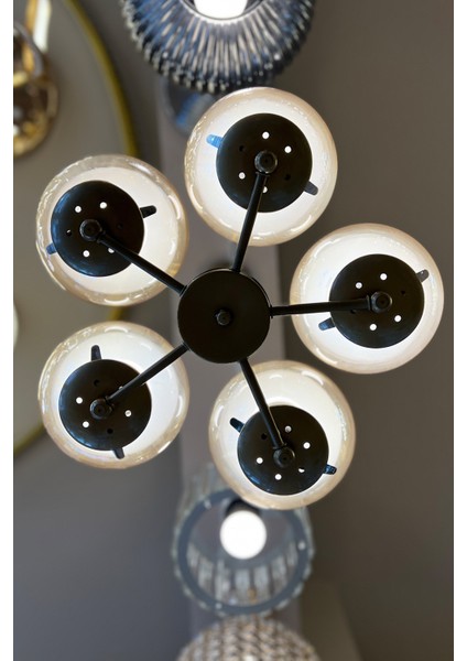 Globe Golden Up PENTA Bal Sarı Cam Avize modelleri