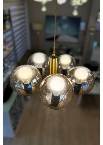 Globe Golden Up PENTA Bal Sarı Cam Avize fırsatları