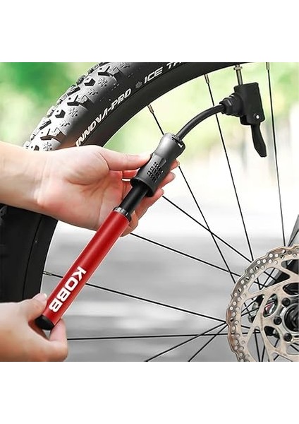 KB2203 87 Psı Bisiklet Lastik Şişirme Taşınabilir Mini El Pompası ve Bisiklet Montaj Aparatı, Kırmızı/siyah fırsatları