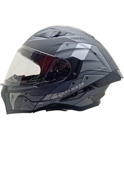 928 Çene Açılır Mat Gri Beyaz Kask fiyatları