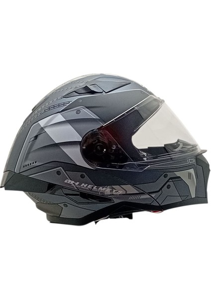 928 Çene Açılır Mat Gri Beyaz Kask modelleri