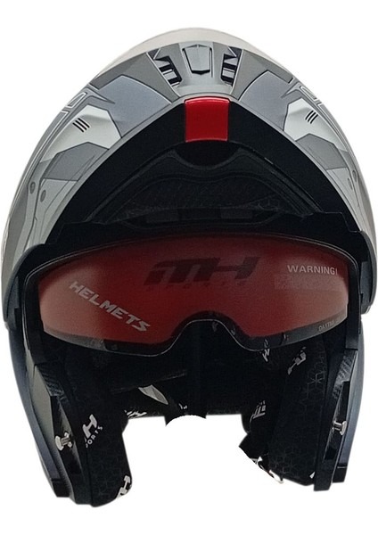 928 Çene Açılır Mat Gri Beyaz Kask fırsatları