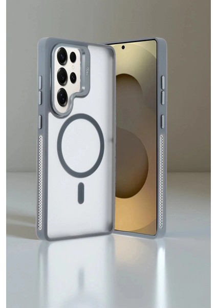Samsung Galaxy S25 Ultra Flet Lens Magsafe Kapak - Gri