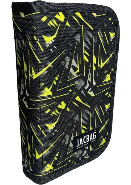 Cover -Sert Kapaklı Lastikli Kalemkutu (Sarı Geometrik)