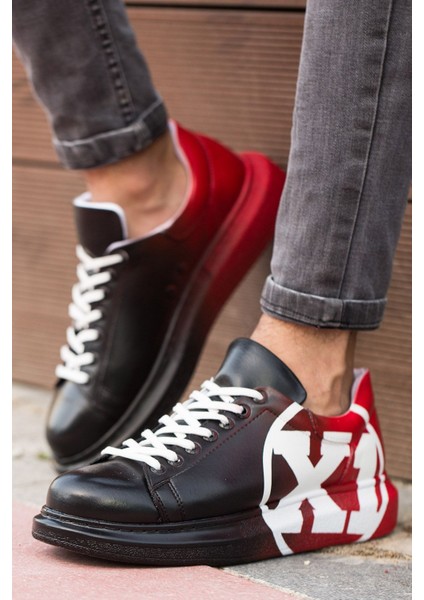 CH254 - CBT Pittura Erkek Ayakkabı 445 SIYAH / KIRMIZI X1