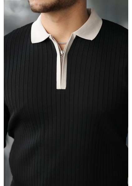Erkek Kol ve Yaka Detaylı Uzun Kollu Triko Kazak – Şık ve Rahat Günlük Kombin Parçası modelleri