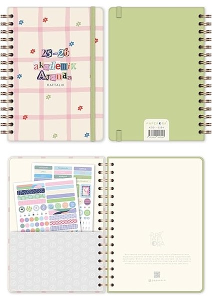 A5 Spiralli Renkli Akademik Ajanda 16 Aylık Motivasyon Sayfalı - Krem fırsatları