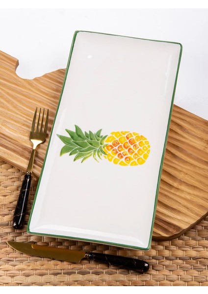 Ananas Dekorlu Sunum Tabağı 36X16CM