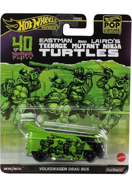 Wheels Ninja Kaplumbağalar Tmnt Teenage Mutant Ninja Kaplumbağalar Model Transporter Vw Drag Bus - Cast Ölçek 1:64 - Uzunluk 8 cm - HVJ46