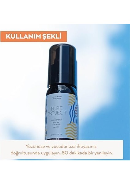 Pure Project Güneş Kremi 50+ Spf 50ML. Yüz Için Güneş Koruması, Yüksek Koruma, Hibrit Formül, Beyazlık Bırakmaz, Doğal Işıltı Verir. modelleri