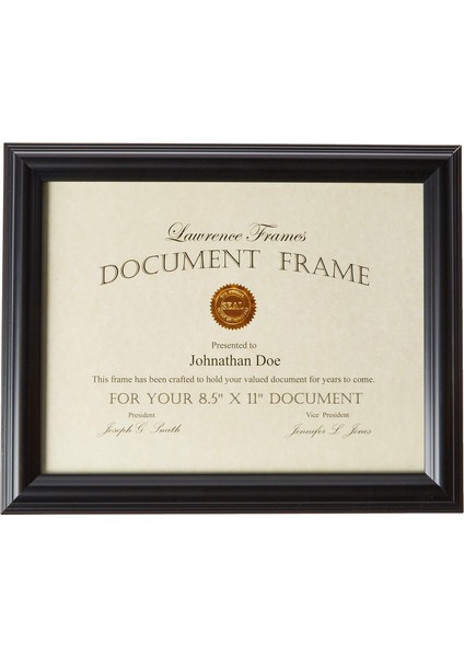 Frames 185081 Siyah Belge Resim Çerçevesi, 8,5 x 11-Inç