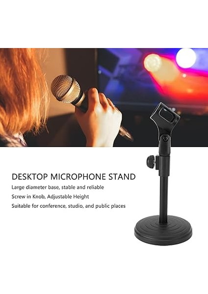 Masaüstü Mikrofon Standı, Mikrofon Klipsli Ayarlanabilir Masa Mikrofon Standı, Yuvarlak Sabit Tabanlı Mikrofon Tutucu, Podcast'ler, Toplantı, Dersler, Halka Açık Yer fiyatları