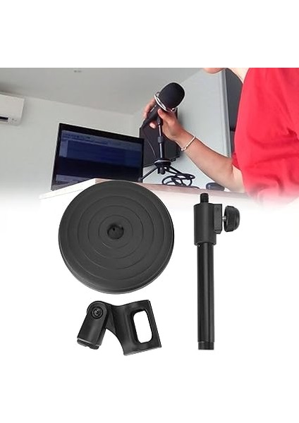 Masaüstü Mikrofon Standı, Mikrofon Klipsli Ayarlanabilir Masa Mikrofon Standı, Yuvarlak Sabit Tabanlı Mikrofon Tutucu, Podcast'ler, Toplantı, Dersler, Halka Açık Yer modelleri