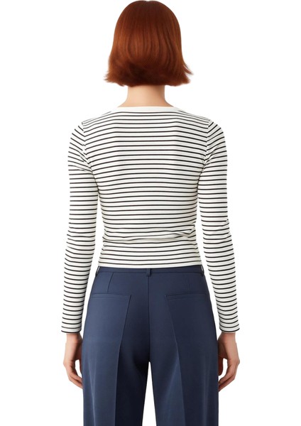 Kadın Pamuklu Elastan V Yaka Uzun Kollu Fitted Bluz Günlük Şıklık Kaliteli Şık Rahat Modern modelleri