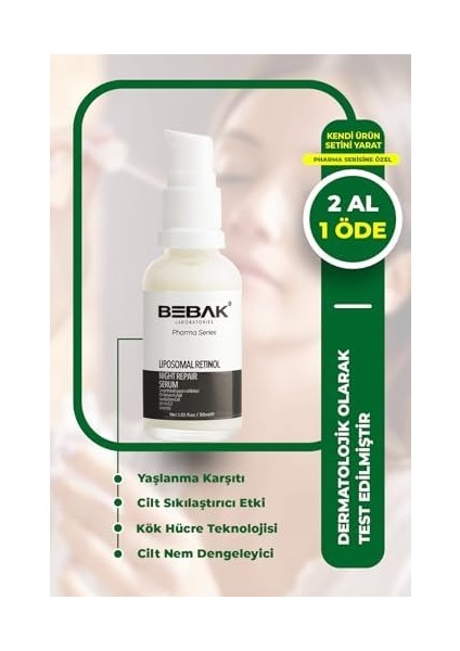 Bebak Pharma Series Liposomal Retinol Gece Onarım Serumu 30 ml