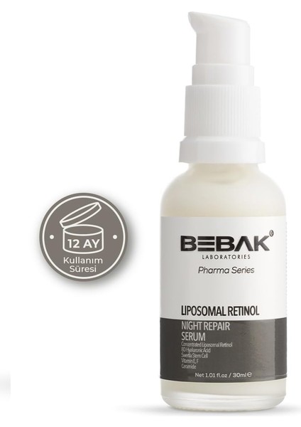 Bebak Pharma Series Liposomal Retinol Gece Onarım Serumu 30 ml modelleri