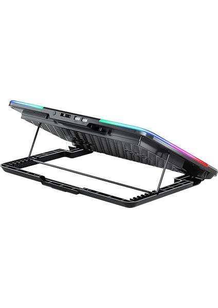 Gaming M60 Laptop Soğutucu, Notebook Stand,10 Rgb Işık Kontrolü, 15.6-17 Inch, Hız Kontrolü, 6 Büyük Fan,telefon Standı, 2 USB fırsatları
