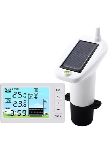 Wirel Ultra Su Seviyesi Tankı Sıvı Seviyesi Yüksek/düşük Alarmı Güneş Enerjili Su Seviyesi Sensörü Su Seviyesi Göstergesi Ölçer IP65