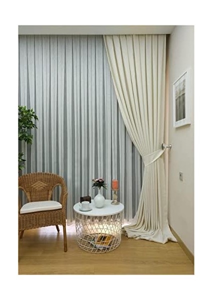 Ekru Düz Renk Fon, Pilesiz Düz Dikim, Tek Kanat 80 x 250 cm fiyatları