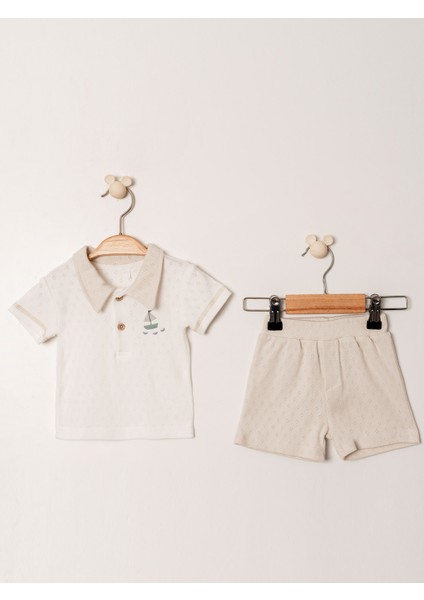 Jakarlı Yakalı 2’li Erkek Bebek Takımı | Şık ve Rahat Tasarım | 3-24 Ay