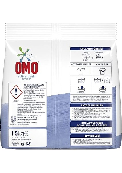 Active Fresh Beyazlar Toz Deterjanı 1.5 kg modelleri