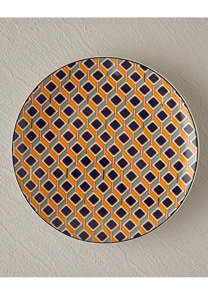 Modern Cube Pasta Tabağı 20 cm Sarı