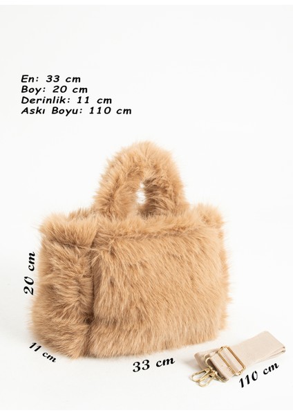 Pufy Kadın Peluş El ve Omuz Çantası Kulplu ve Ayarlanabilir Uzun Askılı indirimleri